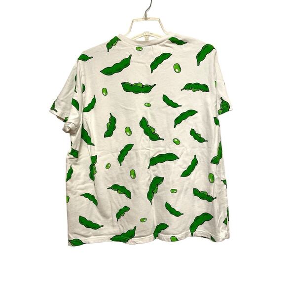 Punyus Edamame Japanese Streetwear T-shirt‎ Women Size 3 White Illustrated Rare - Picture 2 of 4